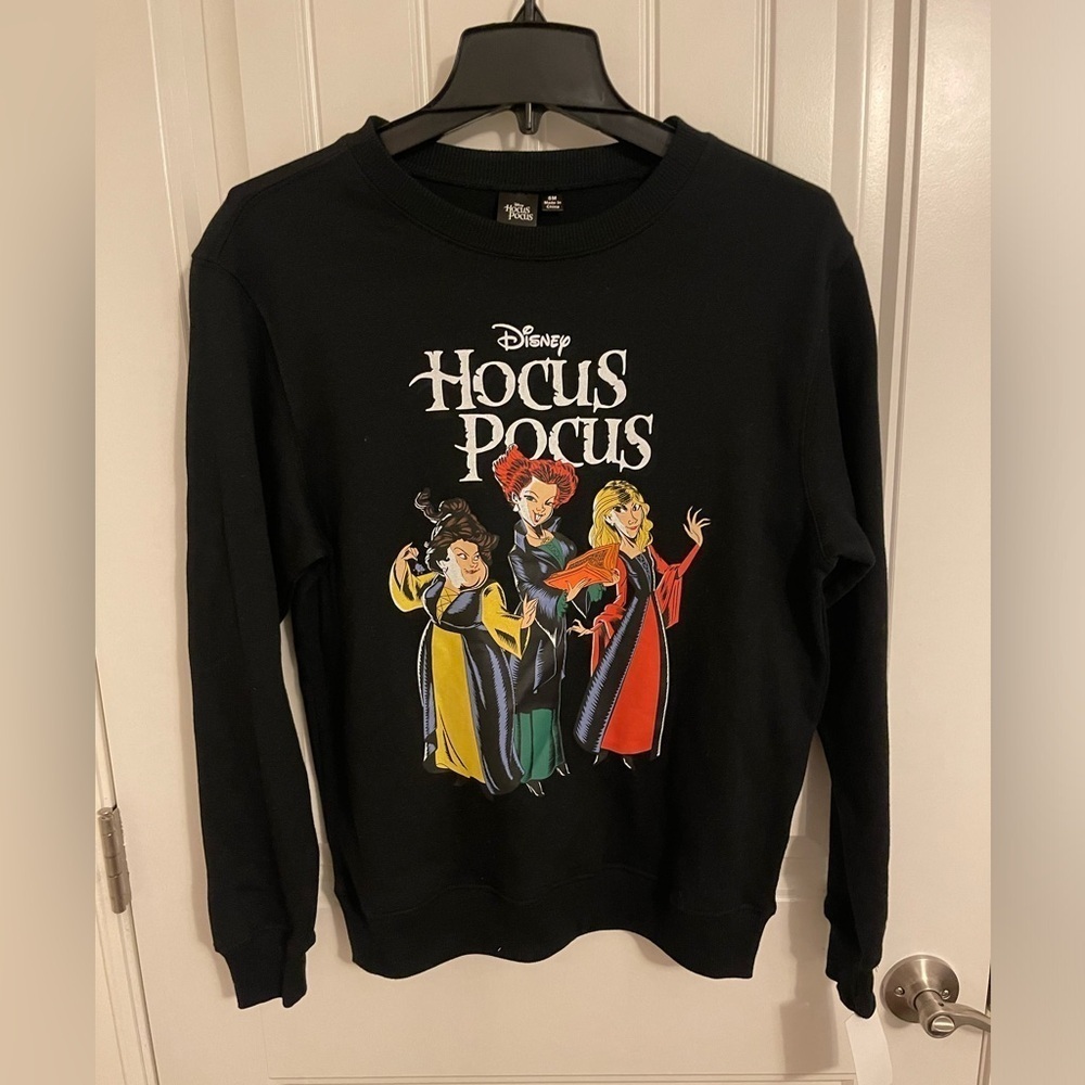Disney Hocus Pocus WITH THE 3 Ladies Long sleeve Sweatshirt women Size S Black